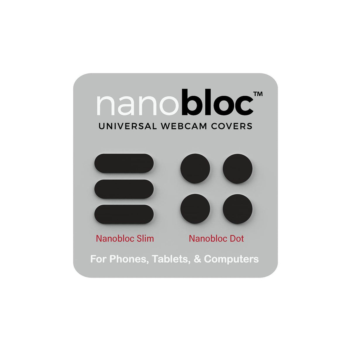 Nanobloc Universal Webcam Cover 7PC, No Adhesives, Nano Suction